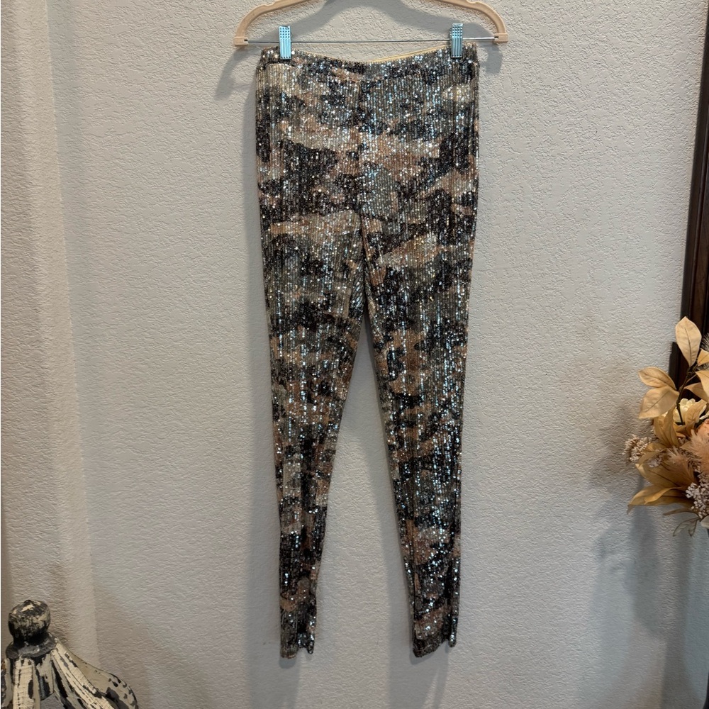Sequin Straight Leg Pants